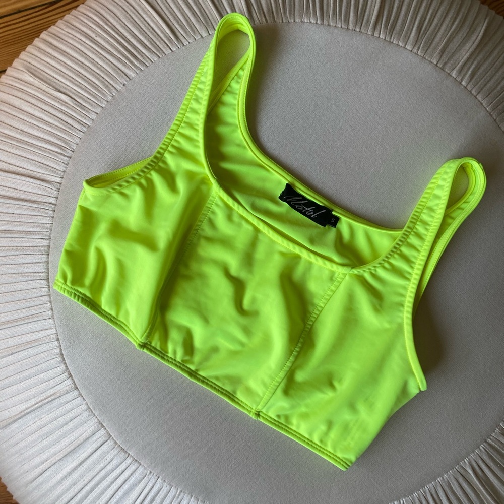 Motel Neon Green/Yellow Ultra Crop Top